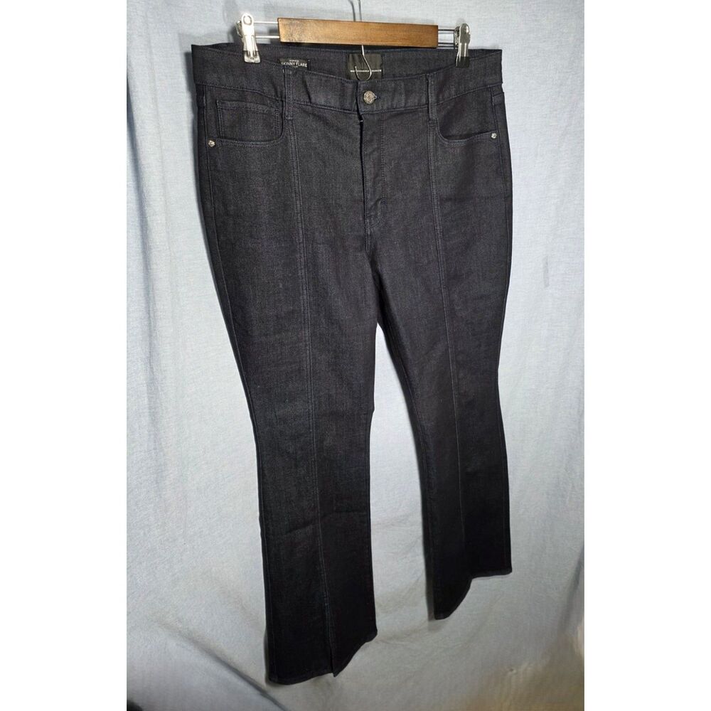 White House Black Market NWOT‎ High Rise Skinny Flare Sculpt Jeans Dark 14